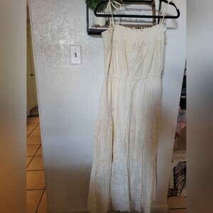 Lost + Wander Cream Eyelet Maxi Dress